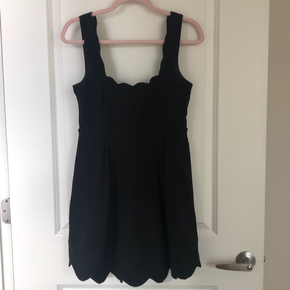 Nasty Gal black scalloped mini dress